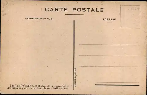 Künstler Ak Französisches Kriegsschiff, Seeleute, les Timoniers