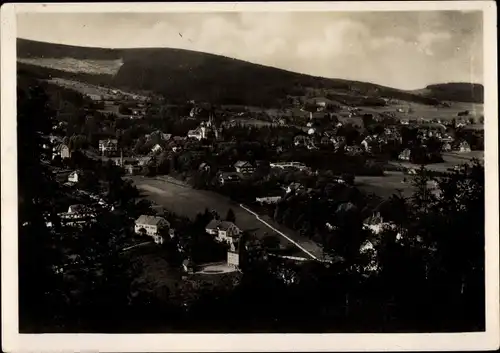 Ak Świeradów Zdrój Bad Flinsberg Schlesien, Panorama vom Ort