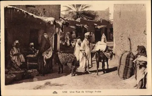 Ak Marokko, Blick in ein arabisches Dorf