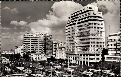 Ak Casablanca Marokko, la Place de France, National Bank