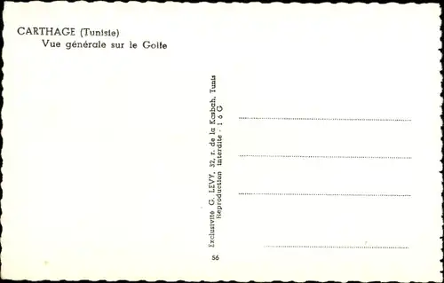 Ak Karthago Tunis Tunesien, Panorama Ansicht zum Golf