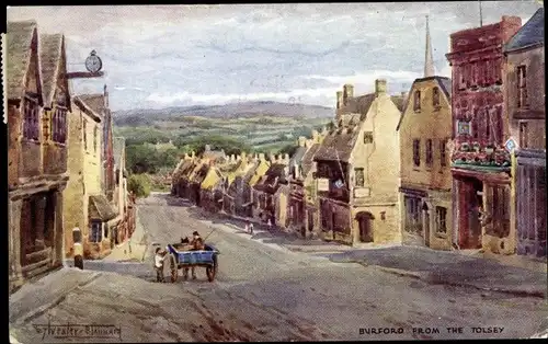 Künstler Ak Burford West Oxfordshire England, From the Tolsey
