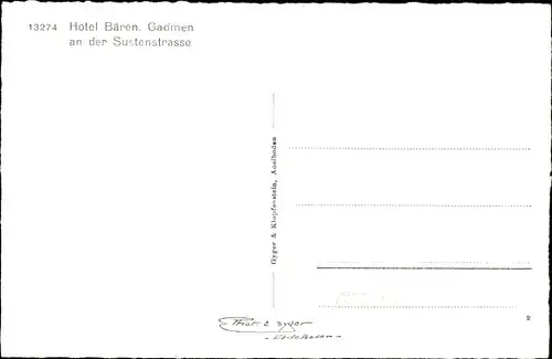 Ak Gadmen Kanton Bern, Hotel Bären an der Sustenstraße
