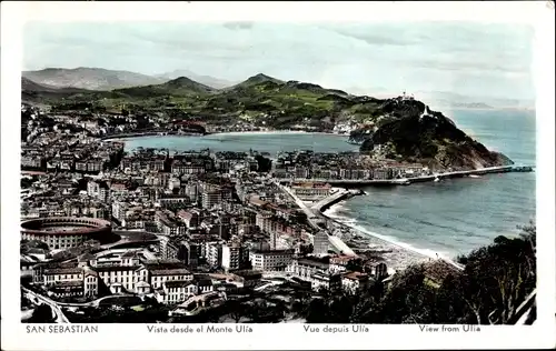 Ak Donostia San Sebastian Baskenland, Vista desde el Monte Ulía