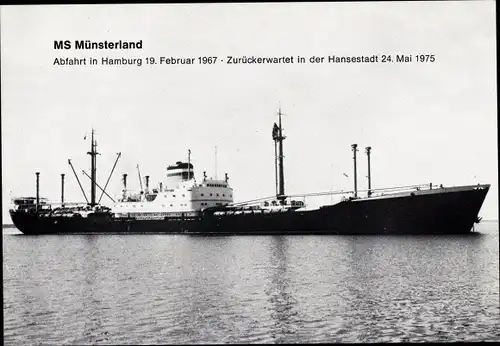 Ak Frachtschiff MS Münsterland, HAPAG