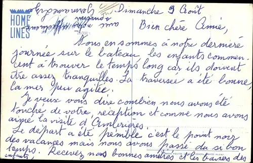 Künstler Ak Home Lines, Passagierdampfer