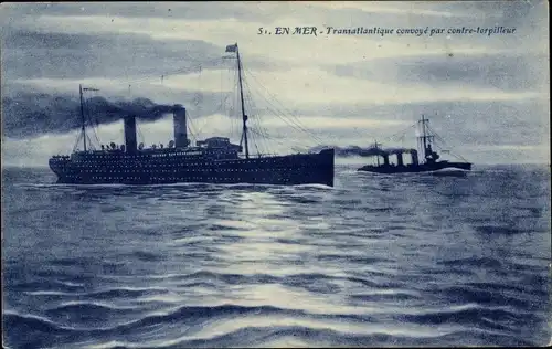 Ak En Mer, Transatlantique convoyé par contre torpilleur