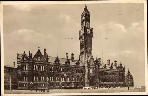 Ak Bradford West Yorkshire England, Town Hall