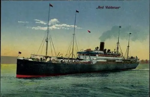 Ak Dampfschiff Graf Waldersee der HAPAG
