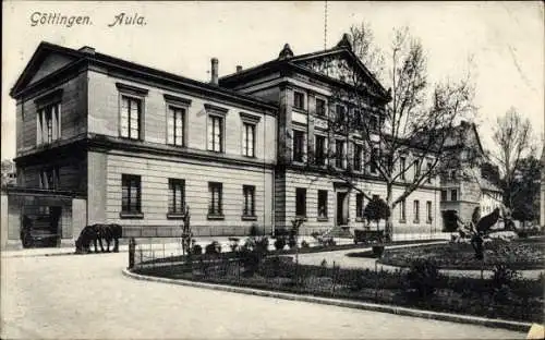 Ak Göttingen in Niedersachsen, Aula, Parkanlagen