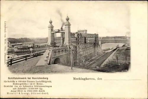 Ak Oberwiese Waltrop Ruhrgebiet, Schiffshebewerk Henrichenburg bei Meckinghoven