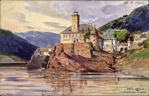 Künstler Ak Lach, Fritz, Schönbüchel Schönbühel an der Donau Niederösterreich, Schloss