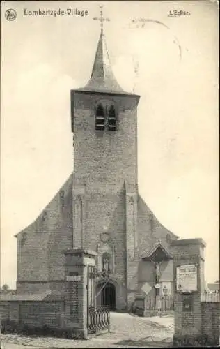 Ak Lombardsijde Lombartzyde Westflandern, Village, L'Eglise