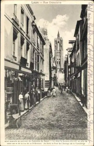 Ak Laon Aisne, Rue Chatelaine, Geschäfte