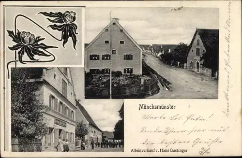 Ak Münchsmünster in Oberbayern, Gasthaus, Straßenpartie