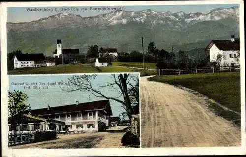 Ak Wackersberg Oberbayern, Gasthof Altwirt, Benediktenwand, Ortsansicht