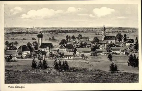 Ak Osterwarngau Warngau in Oberbayern, Blick auf den Ort