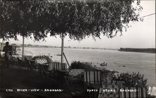 Foto Ak Bagdad Irak, River view, Flusspartie