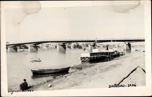 Foto Ak Bagdad Irak, Tigris River, Flusspartie