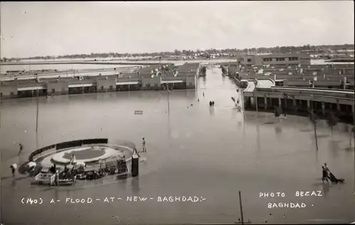 Foto Ak Bagdad Irak, Hochwasser in der Stadt