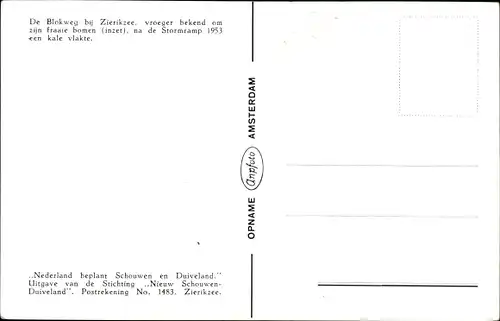 Ak Zierikzee Zeeland, De Blokweg, Stormramp 1953