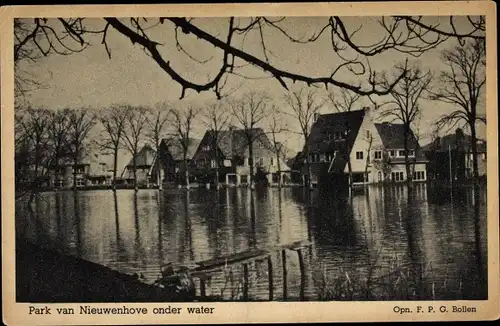 Ak Middelburg Zeeland Niederlande, Park Van Nieuwenhove onder water