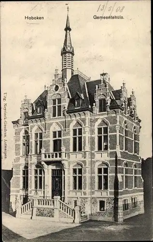 Ak Hoboken Antwerpen Flandern, Gemeentehuis