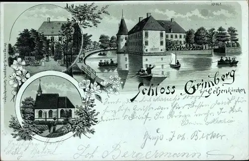 Litho Bismarck Gelsenkirchen im Ruhrgebiet, Schloss Grimberg