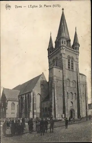 Ak Ypres Ypern Flandern, L'Eglise Saint Pierre