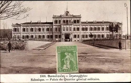 Ak Saloniki Thessaloniki Griechenland, Palais du Quartier general militaire