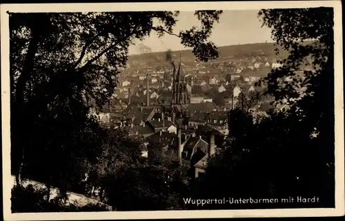 Ak Unterbarmen Wuppertal, Blick auf den Ort mit Hardt