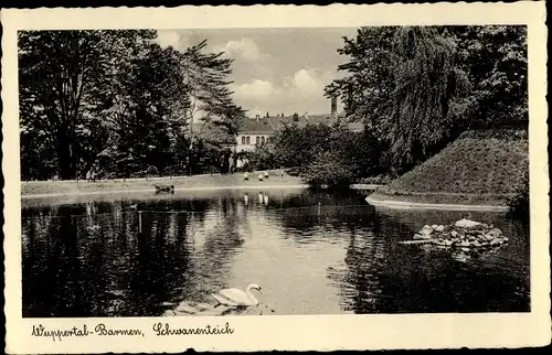 Ak Barmen Wuppertal, Schwanenteich