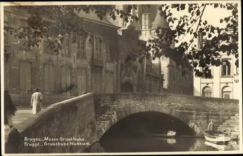 Ak Bruges Brügge Flandern Westflandern, Gruuthuse Museum, Brücke