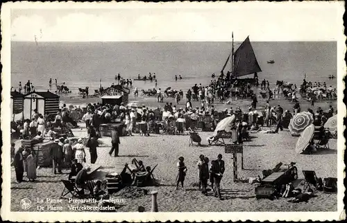 Ak La Panne Westflandern, Preparatifs de depart