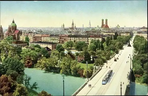 Ak München Bayern, Blick vom Maximilianeum