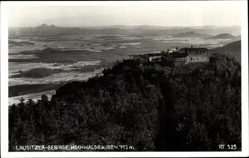 Ak Oybin in der Oberlausitz, Lausitzer Gebirge, Hochwald, Hvozd, Hochwaldbaude