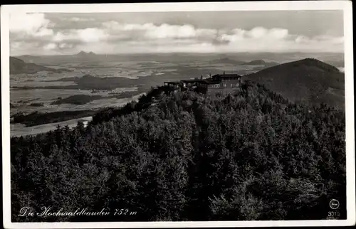 Ak Oybin in der Oberlausitz, Zittauer Gebirge, Hochwald, Hvozd, Hochwaldbauden, die Bösige