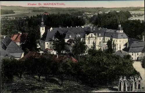 Ak Ostritz in der Oberlausitz, Kloster Sankt Marienthal