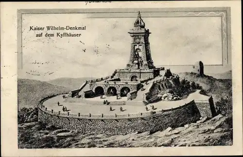 Ak Steinthaleben Kyffhäuserland in Thüringen, Kyffhäuser, Kaiser Wilhelm Denkmal