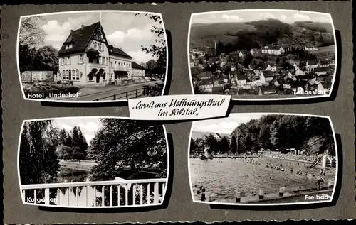 Ak Hoffnungsthal Rösrath im Rheinisch Bergischen Kreis, Hotel Lindenhof, Freibad, Ort, Kurgarten