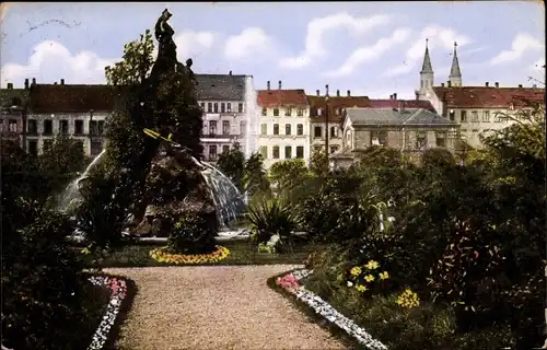 Ak Ludwigshafen am Rhein, Am Jubiläumsbrunnen