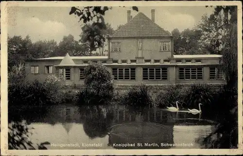 Ak Heilbad Heiligenstadt Eichsfeld Thüringen, Kneippbad St. Martin, Schwanenteich