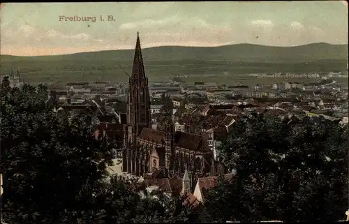 Ak Freiburg im Breisgau, Münster, Ort
