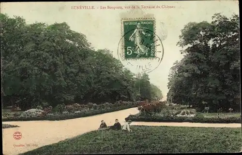 Ak Luneville Meurthe et Moselle, Les Bosques, vis de la Terrasse du Château