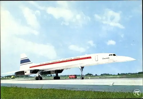 Ak Concorde der British Aircraft Corporation Sud Aviation France, Französisches Passagierflugzeug