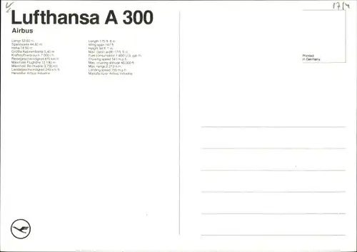 Ak Deutsches Passagierflugzeug, Lufthansa, Airbus A 300