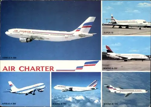 Ak Französisches Passagierflugzeug, Air Charter, Air France, Boeing B 727, Super 10