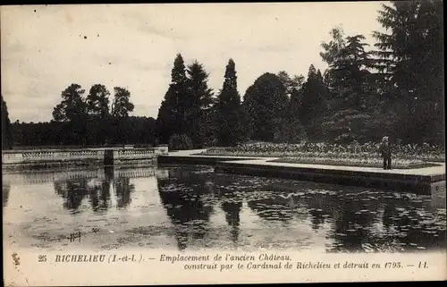 Ak Richelieu Indre et Loire, Emplacement de l'ancien Chateau