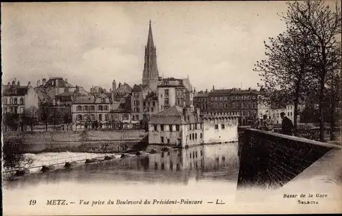 Ak Metz Moselle, Vue prise du Boulevard du President Poincaré