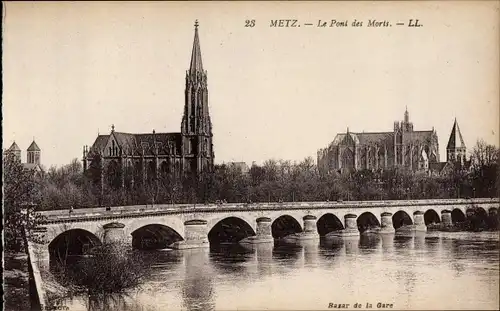 Ak Metz Moselle, Le Pont des Morts